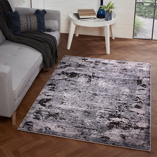 Product photograph of Arabella Haze 120x170cm Damask Pattern Rug In Blue from Furniture in Fashion