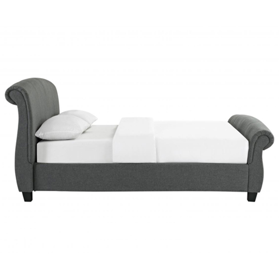 Arabella Linen Fabric King Size Bed In Grey Sale