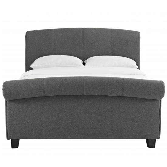 Arabella Linen Fabric King Size Bed In Grey Sale