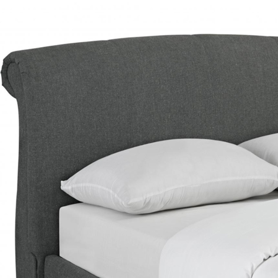 Arabella Linen Fabric King Size Bed In Grey Furniture in Fashion