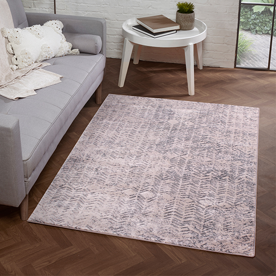 Product photograph of Arabella Noble 120x170cm Damask Pattern Rug In Cream from Furniture in Fashion