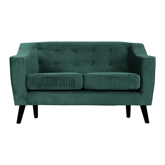Arabella Velvet Fabric 2 Seater Sofa In Green_2