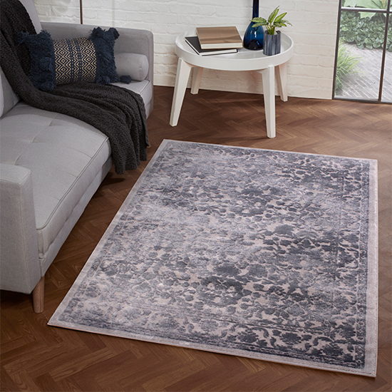 Read more about Arabella windsor 120x170cm damask pattern rug in blue