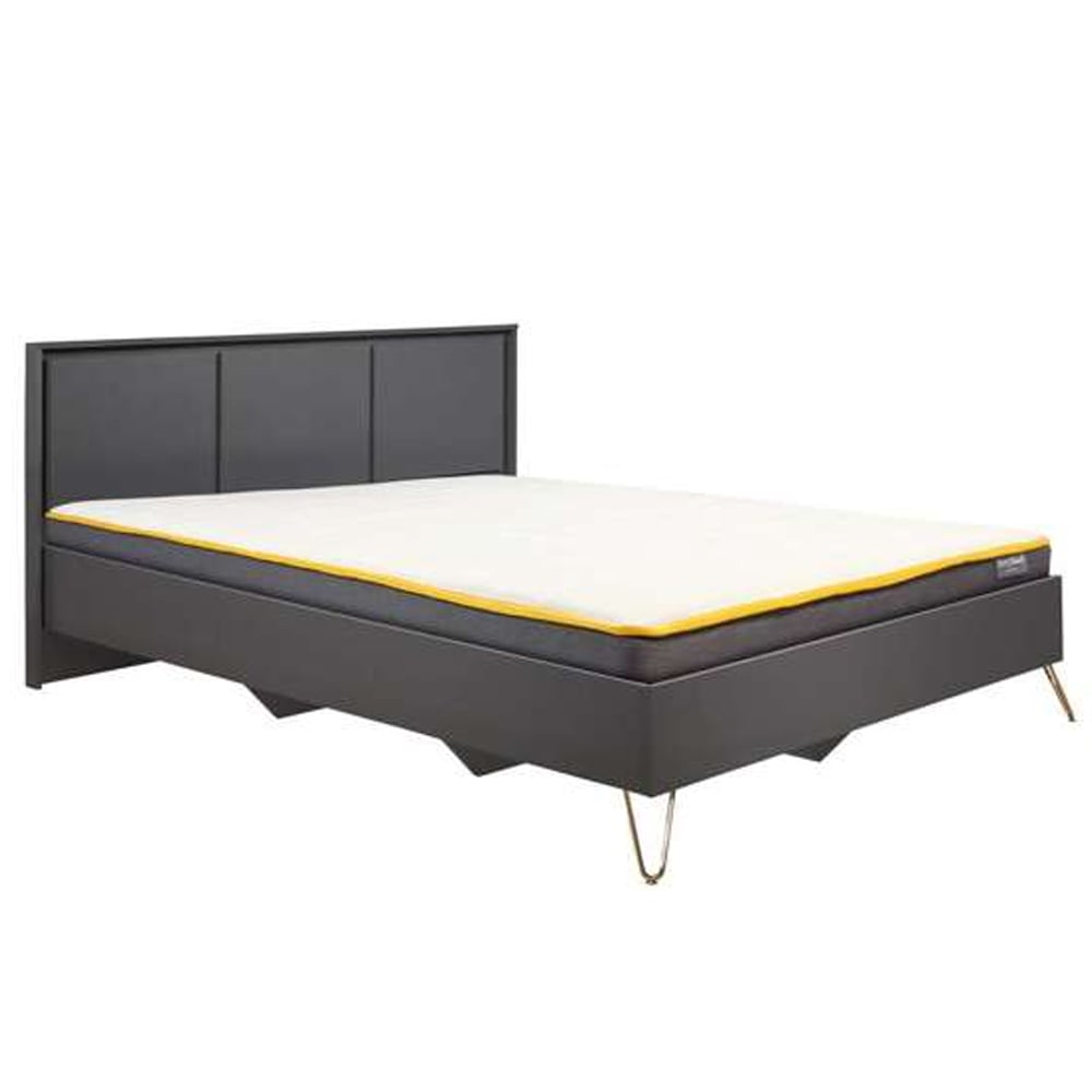 Aral Fabric Small Double Bed In Grey
