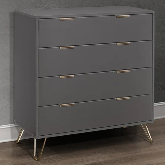 Aral Wooden Chest Of 4 Drawers In Charcoal thumbnail