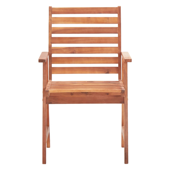 Arana Outdoor Natural Acacia Wooden Dining Chairs In Pair
