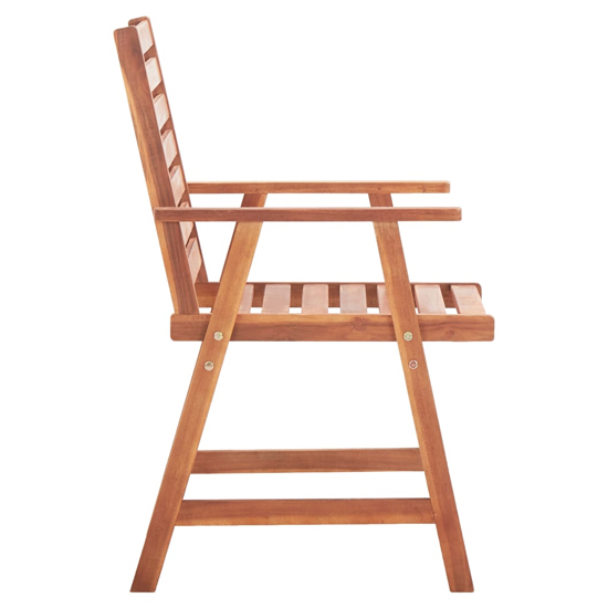 Arana Outdoor Natural Acacia Wooden Dining Chairs In Pair