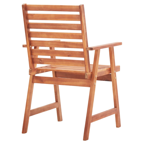 Arana Outdoor Natural Acacia Wooden Dining Chairs In Pair