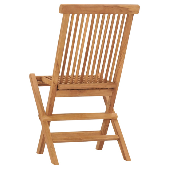 Arana Outdoor Natural Teak Wooden Folding Chairs In Pair