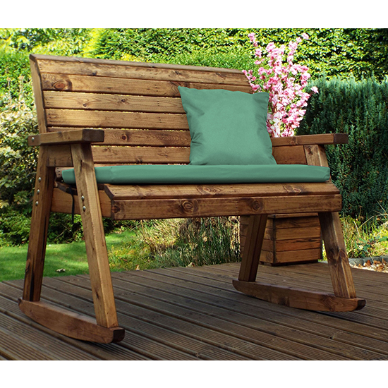 Arato 2 Seater Rocking Bench With Green Cushion