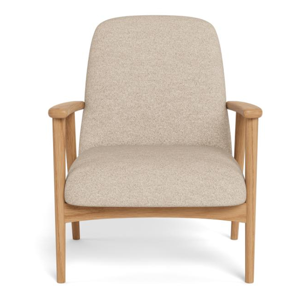 Arbour Fabric Armchair With Wooden Frame - Beige