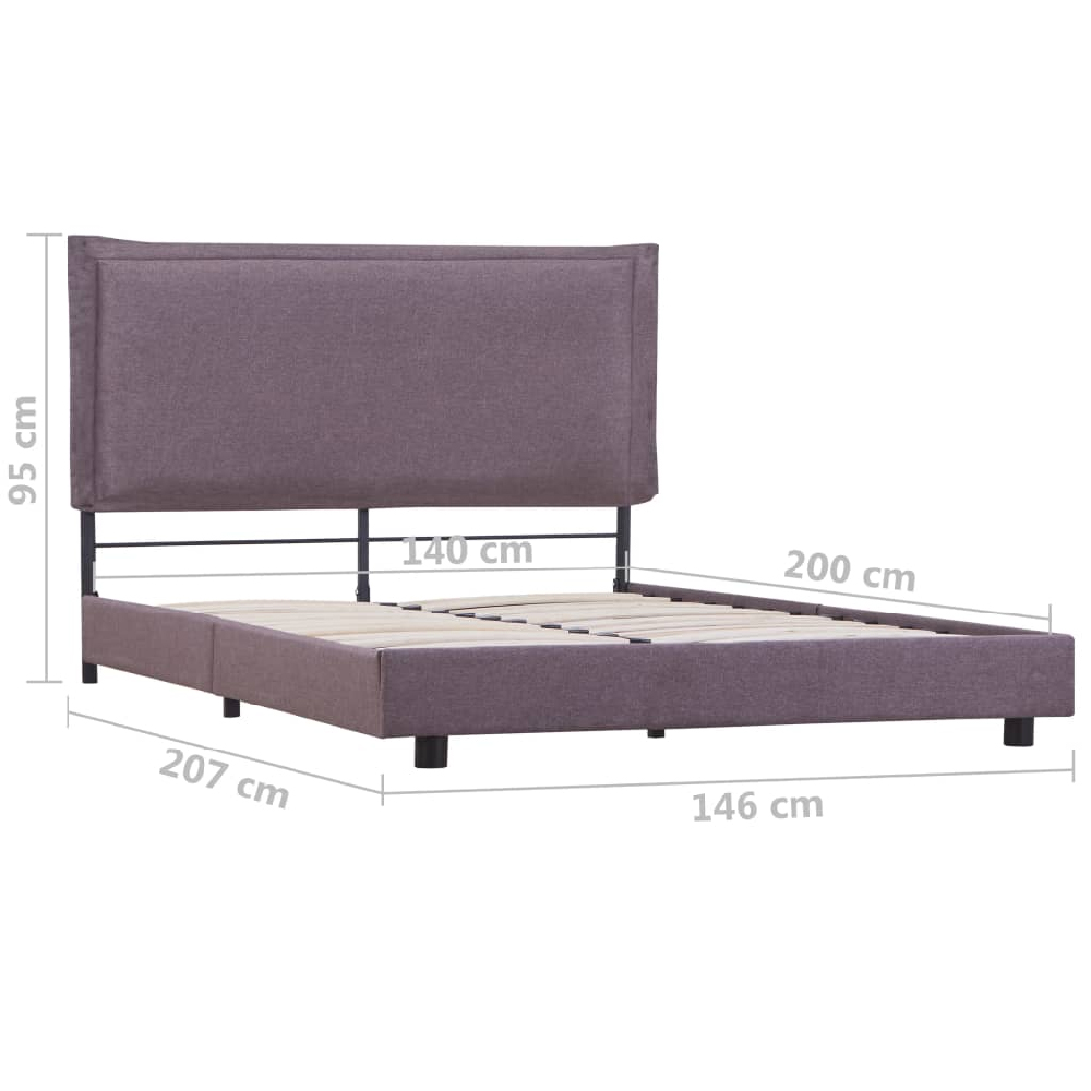 Arcadia Fabric Double Bed In Taupe