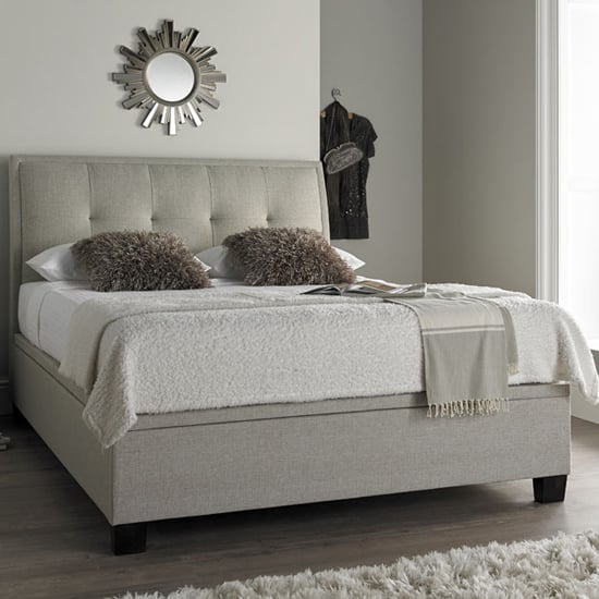 Read more about Arcadia pendle fabric ottoman king size bed in oatmeal