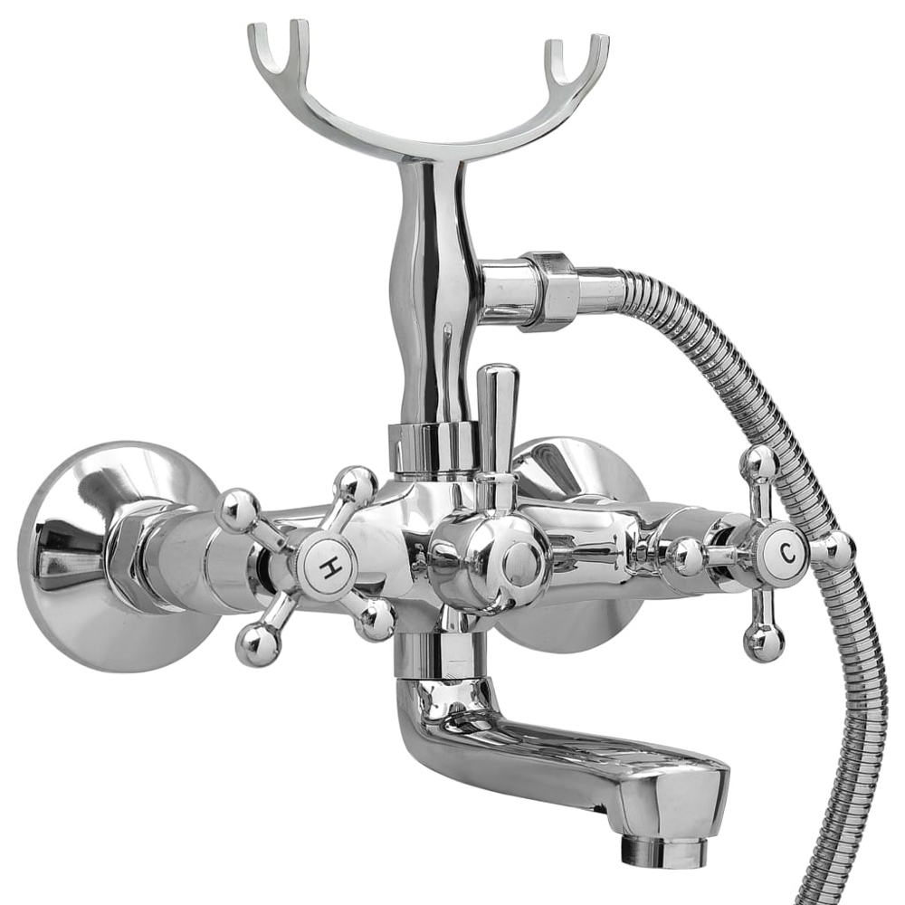 Arcadia Wall Mounted Bath Shower Mixer Tap With Shower Kit - Chrome