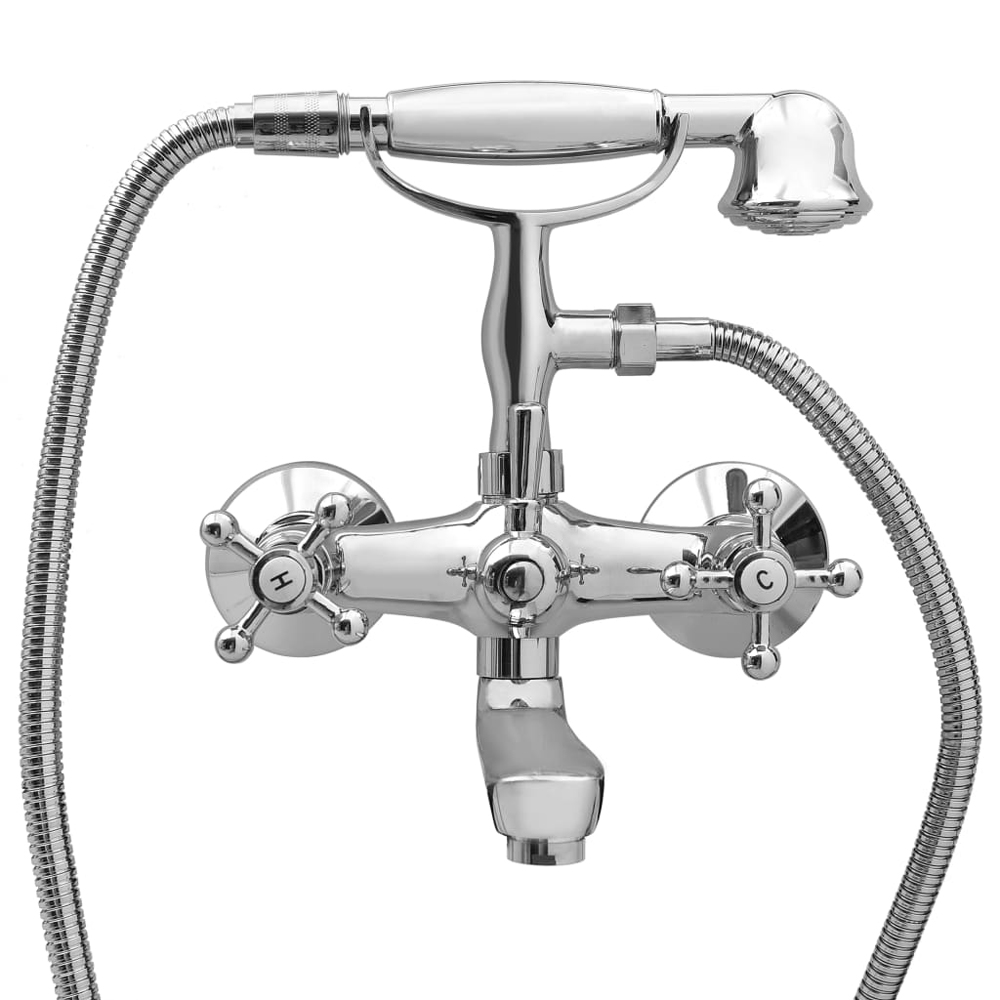 Arcadia Wall Mounted Bath Shower Mixer Tap With Shower Kit - Chrome