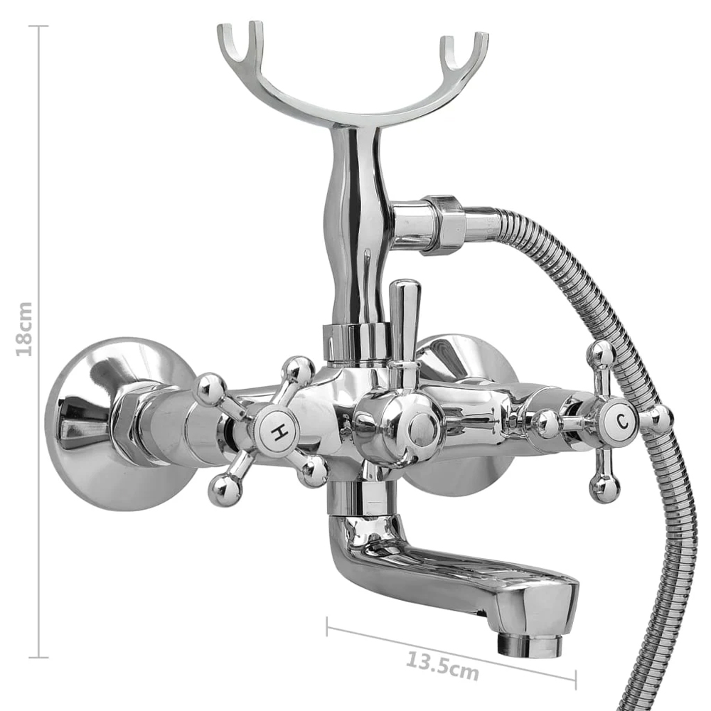 Arcadia Wall Mounted Bath Shower Mixer Tap With Shower Kit - Chrome
