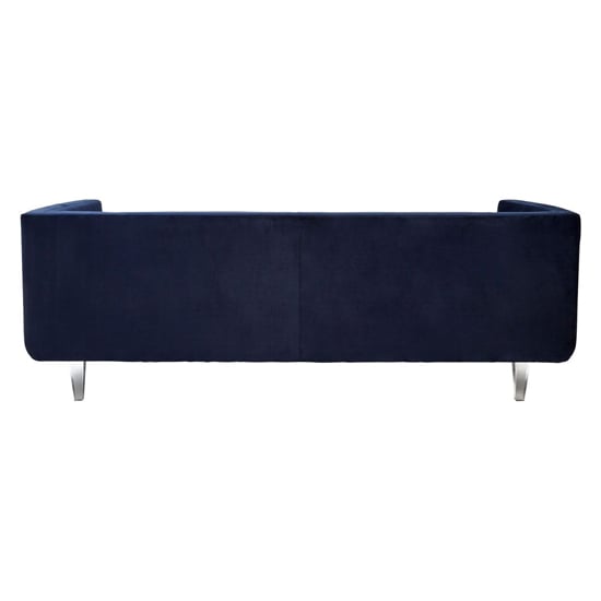 Arcalis Upholstered Velvet 3 Seater Sofa In Dark Blue