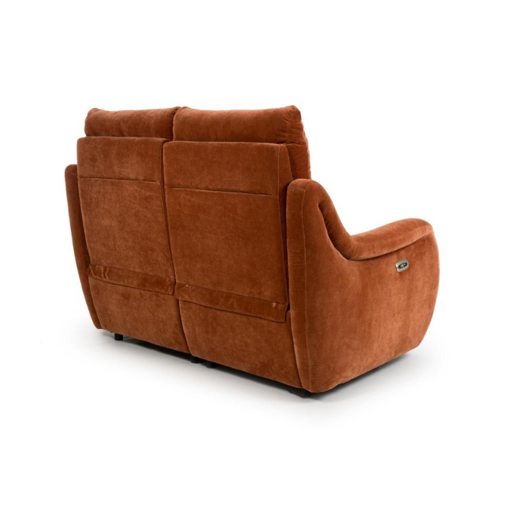 Arcata Fabric Electric Recliner 2 Seater Sofa In Cinnamon