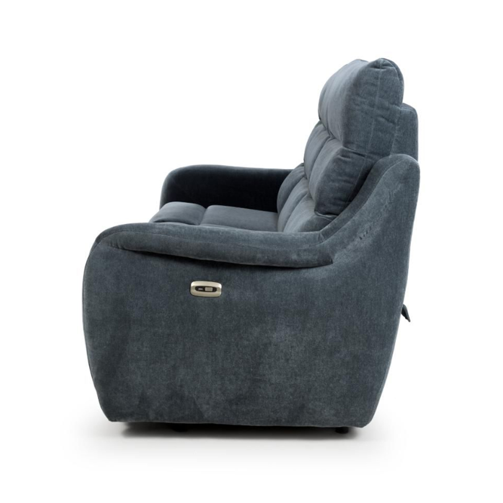 Arcata Fabric Electric Recliner 3 Seater Sofa In Dusk