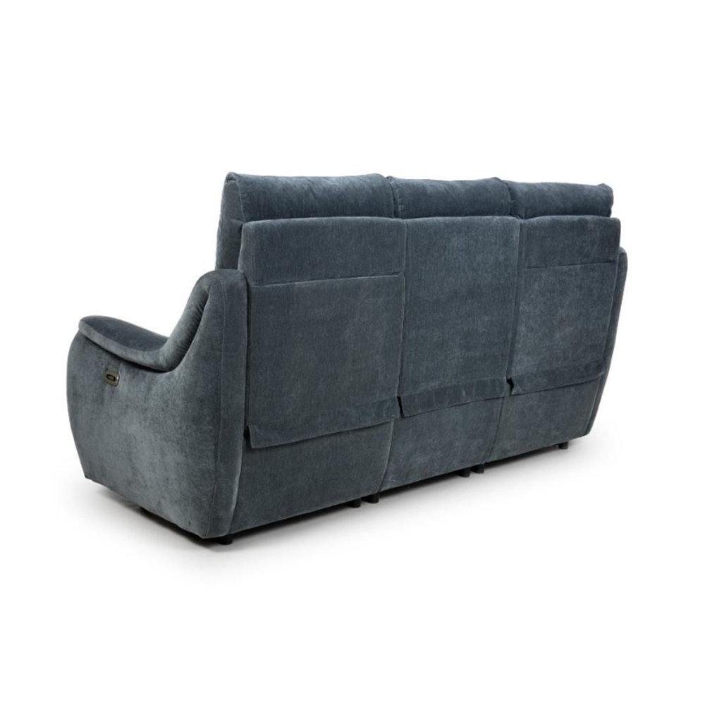 Arcata Fabric Electric Recliner 3 Seater Sofa In Dusk