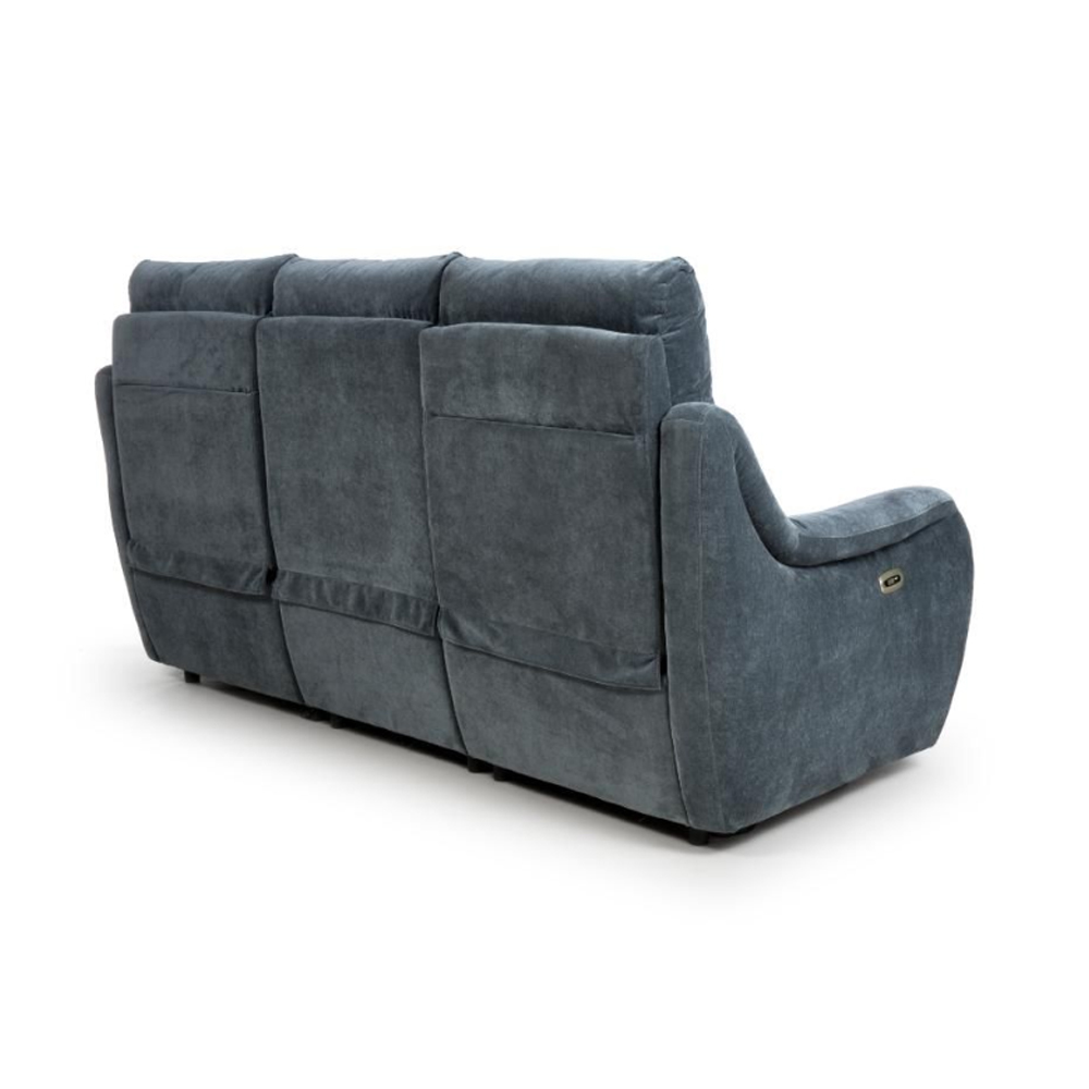 Arcata Fabric Electric Recliner 3 Seater Sofa In Dusk