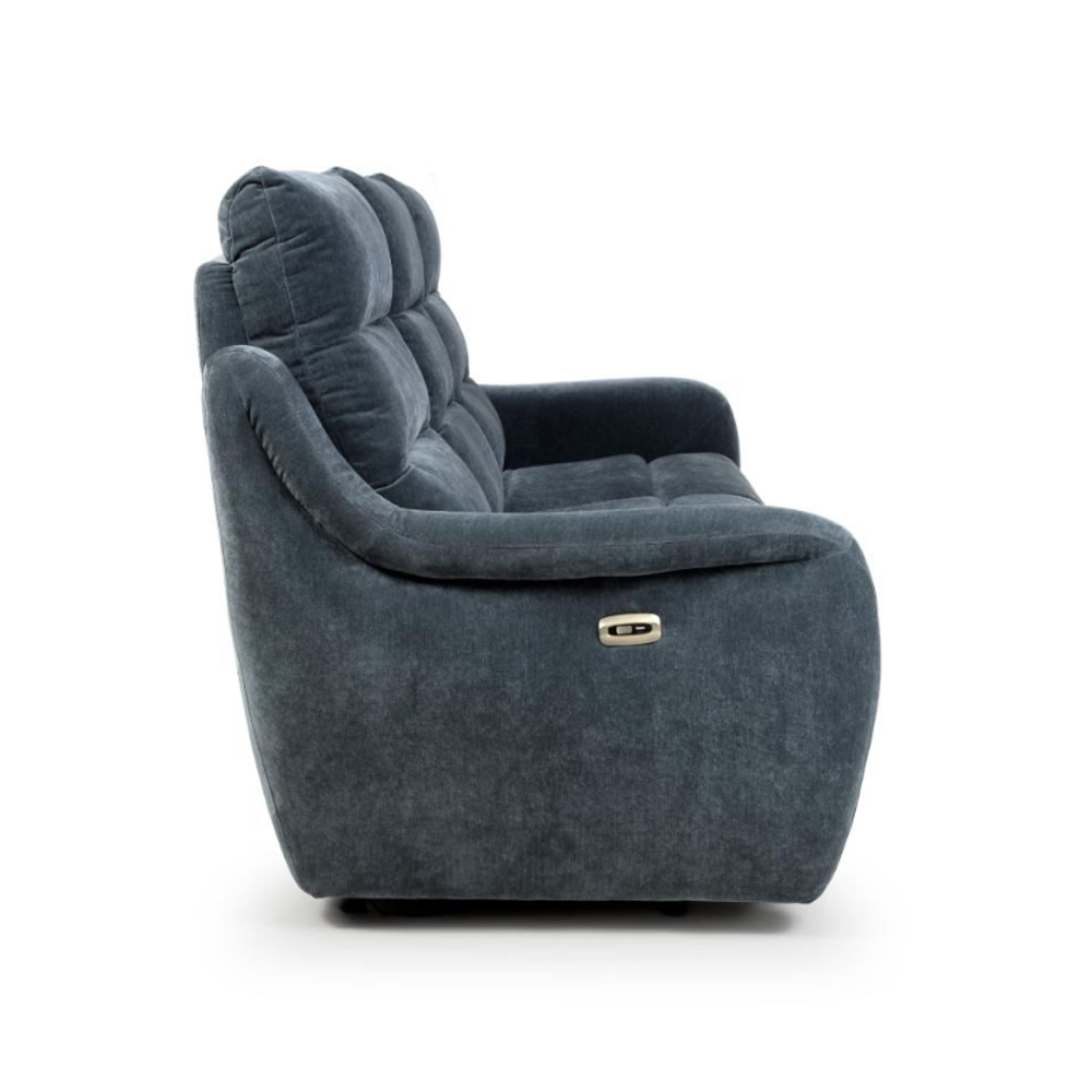 Arcata Fabric Electric Recliner 3 Seater Sofa In Dusk
