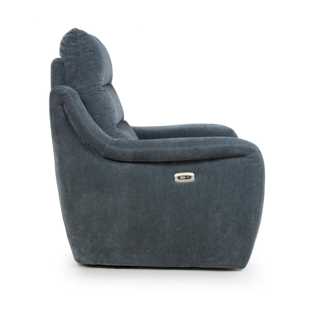 Arcata Fabric Electric Recliner 1 Seater Sofa In Dusk