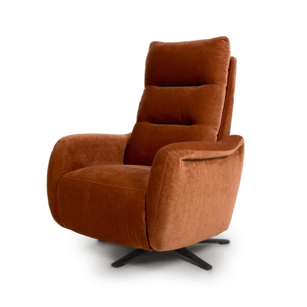 Arcata Fabric Electric Recliner Chair In Cinnamon