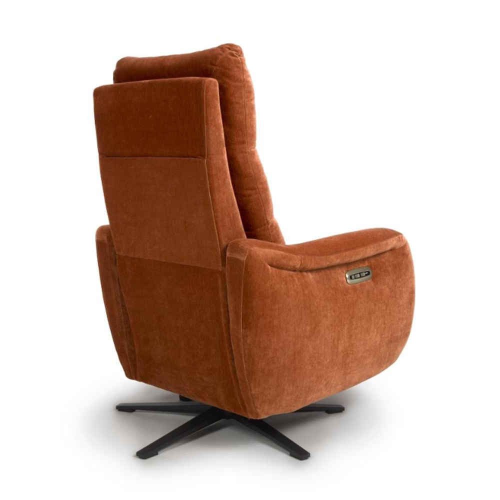 Arcata Fabric Electric Recliner Chair In Cinnamon