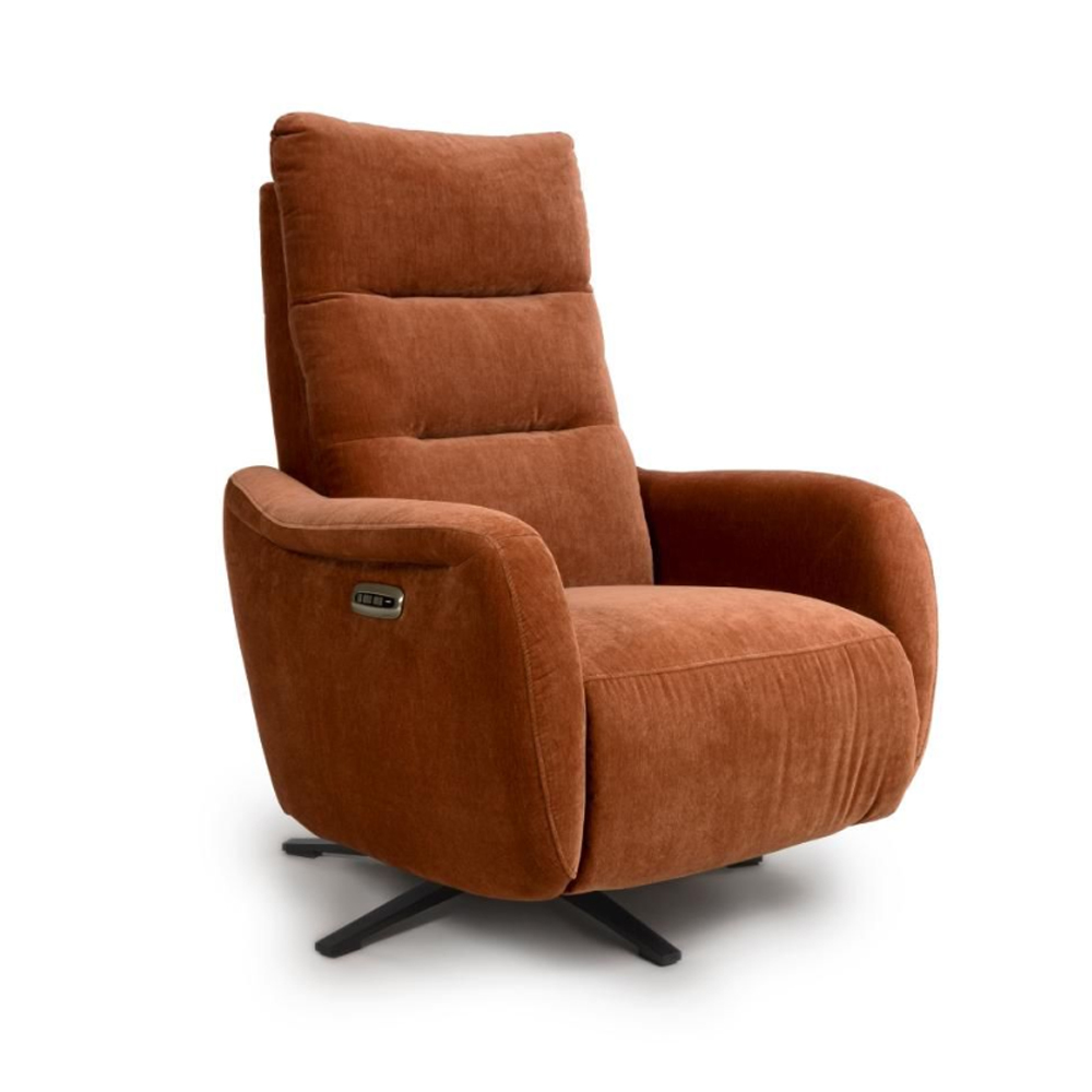 Arcata Fabric Electric Recliner Chair In Cinnamon