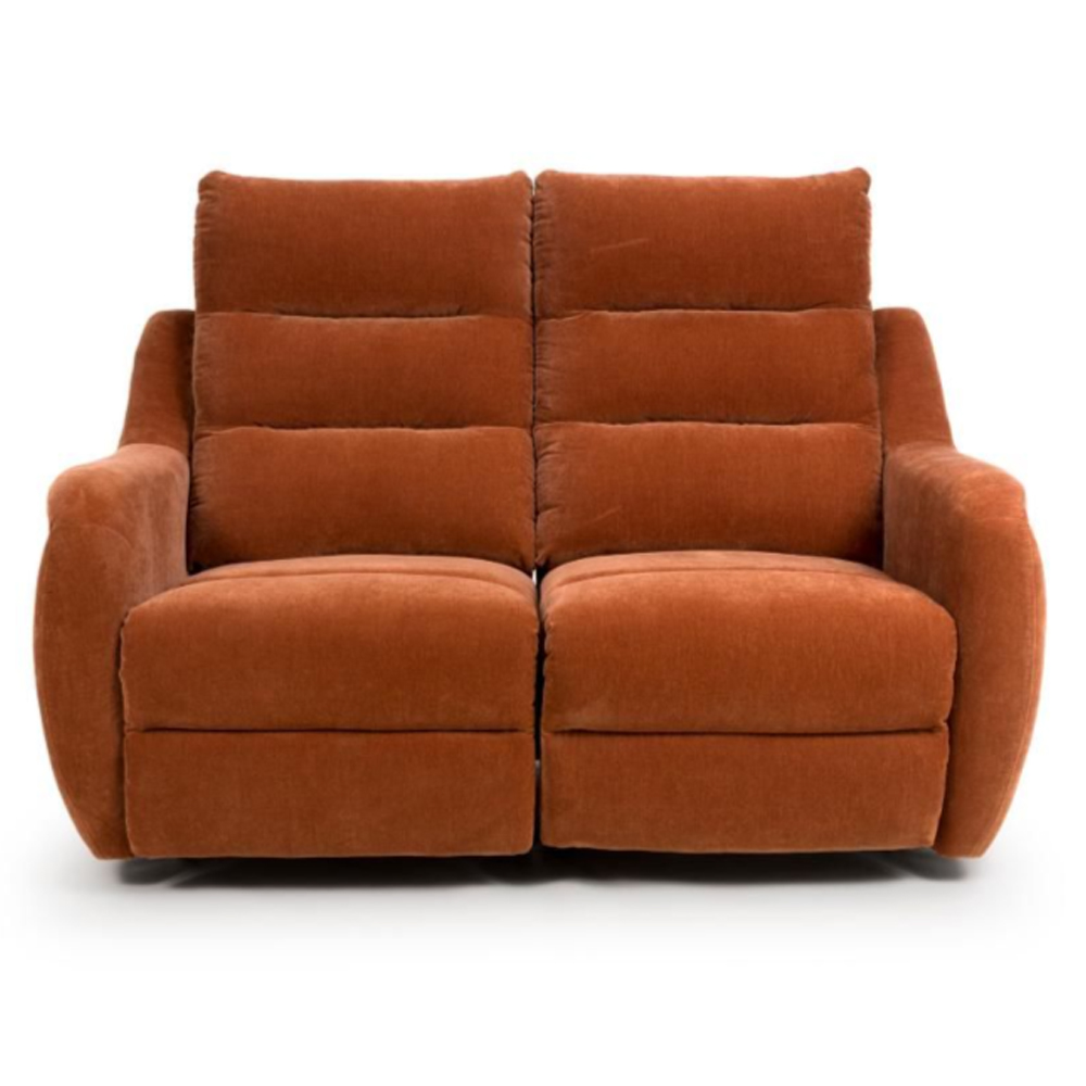 Arcata Fabric Electric Recliner 2 Seater Sofa In Cinnamon
