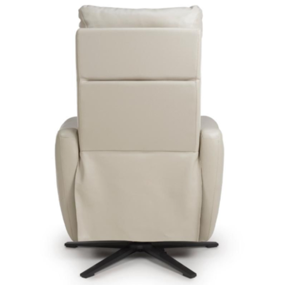 Arcata Faux Leather Electric Recliner Chair In Chalk