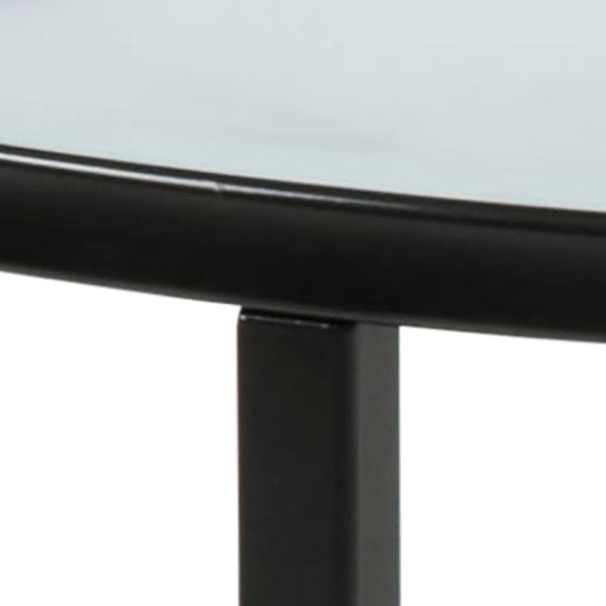 Arcata Marble Effect Glass Coffee Table In White With Black Legs