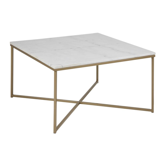 Arcata Square Marble Coffee Table In Guangxi White