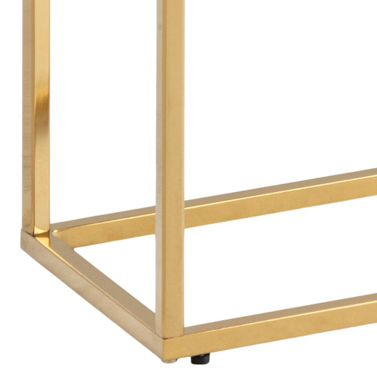 Arcata White Marble Console Table With Gold Frame