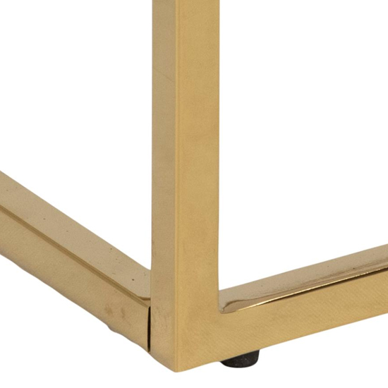Arcata White Marble Glass Shelves Bedside Table With Gold Frame
