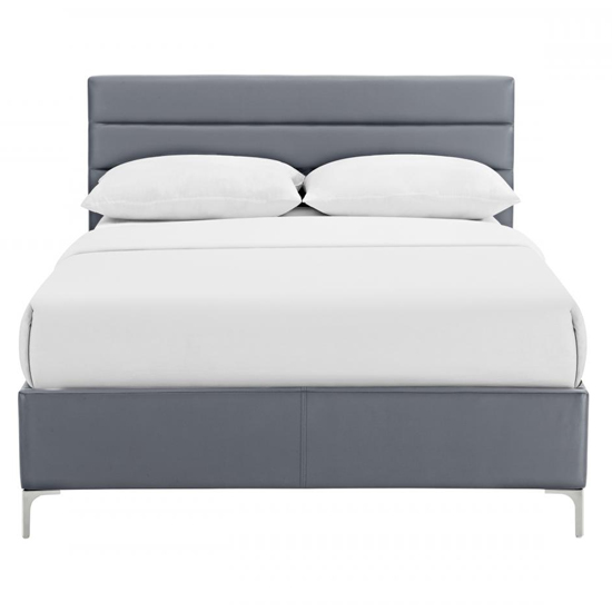 Agneza Faux Leather Single Bed In Grey_2