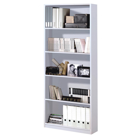 Read more about Adonia wooden book shelf with 5 shelves in white