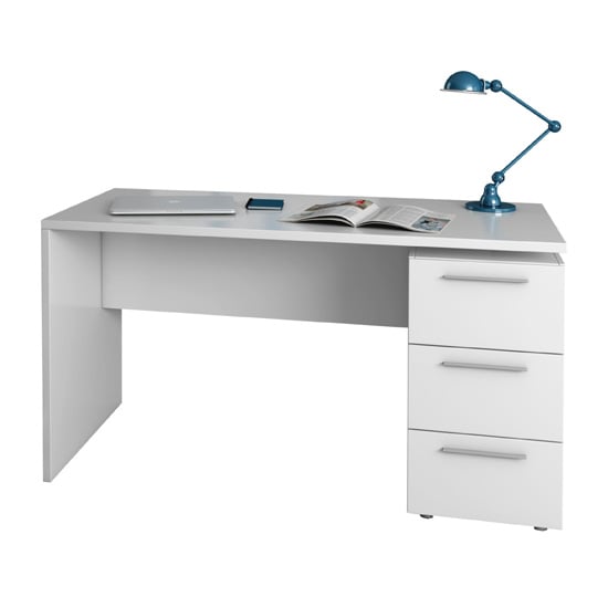 Read more about Adonia wooden laptop desk with 3 drawer in white