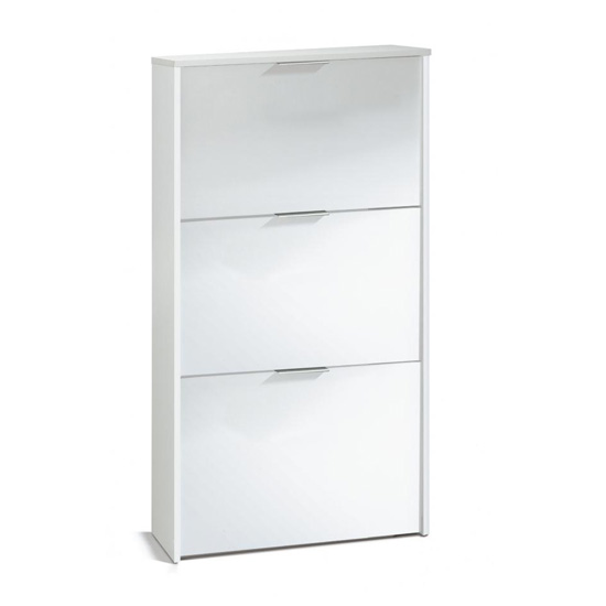 Read more about Adonia wooden shoe storage cabinet with 3 flap doors in white