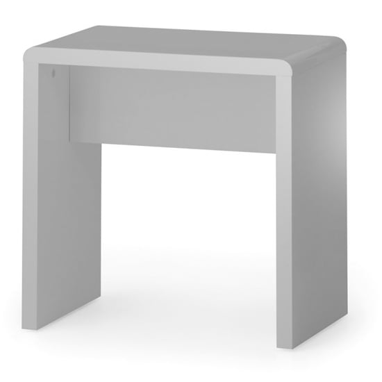 Product photograph of Magaly Wooden Dressing Stool In Grey High Gloss from Furniture in Fashion