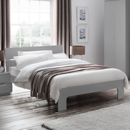 Magaly Wooden King Size Bed In Grey High Gloss_1