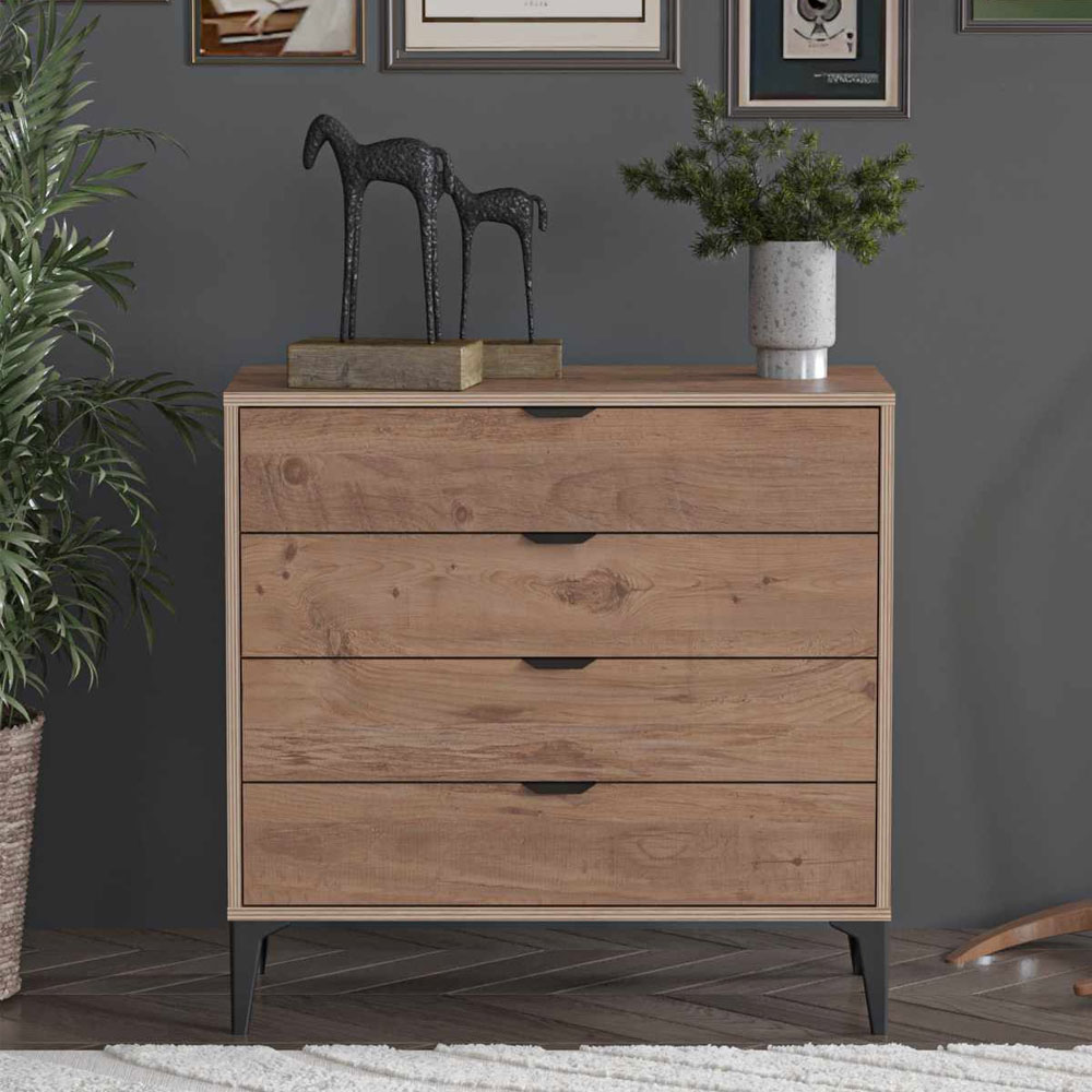 Arden Wooden Chest Of 4 Drawers in Atlas Pine