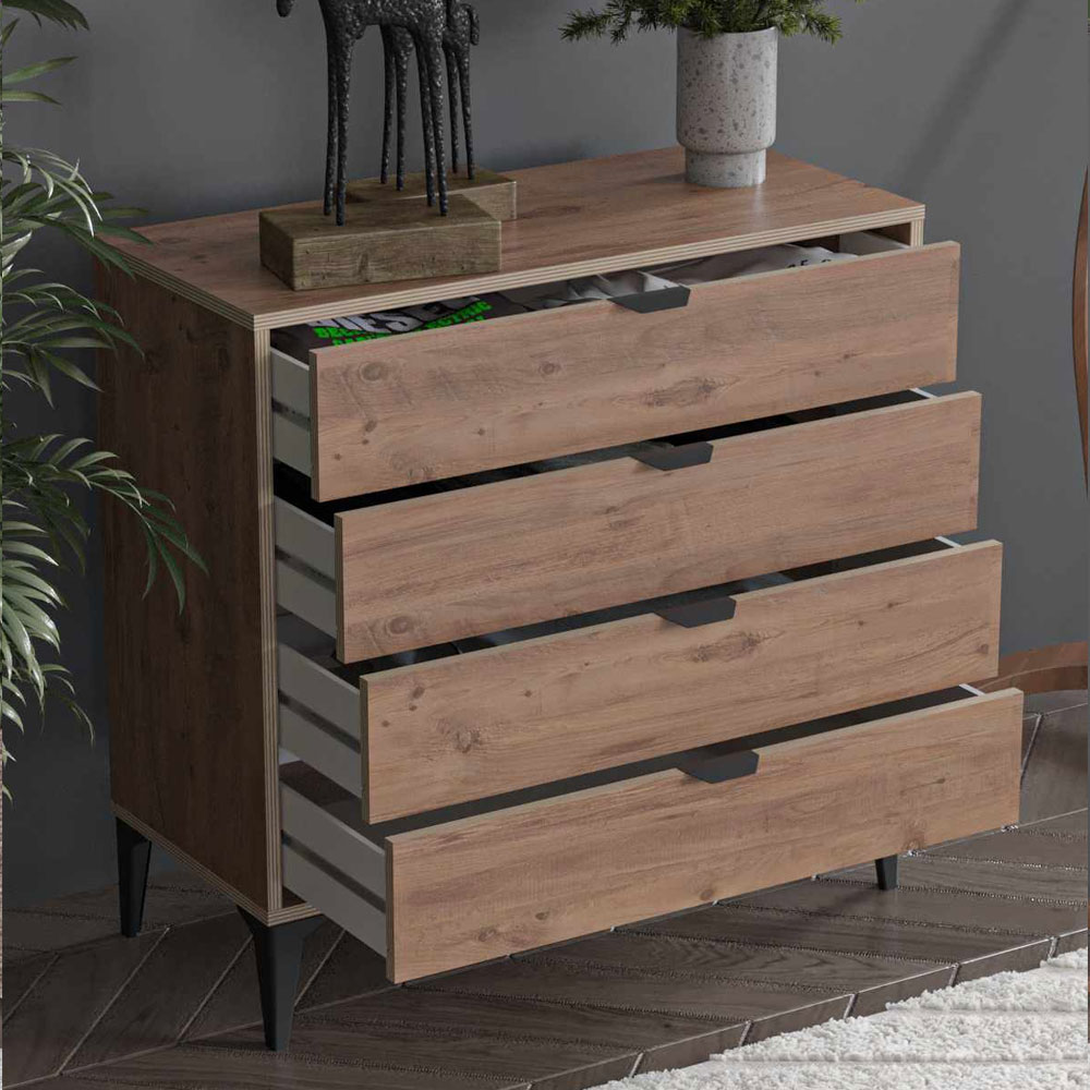 Arden Wooden Chest Of 4 Drawers in Atlas Pine
