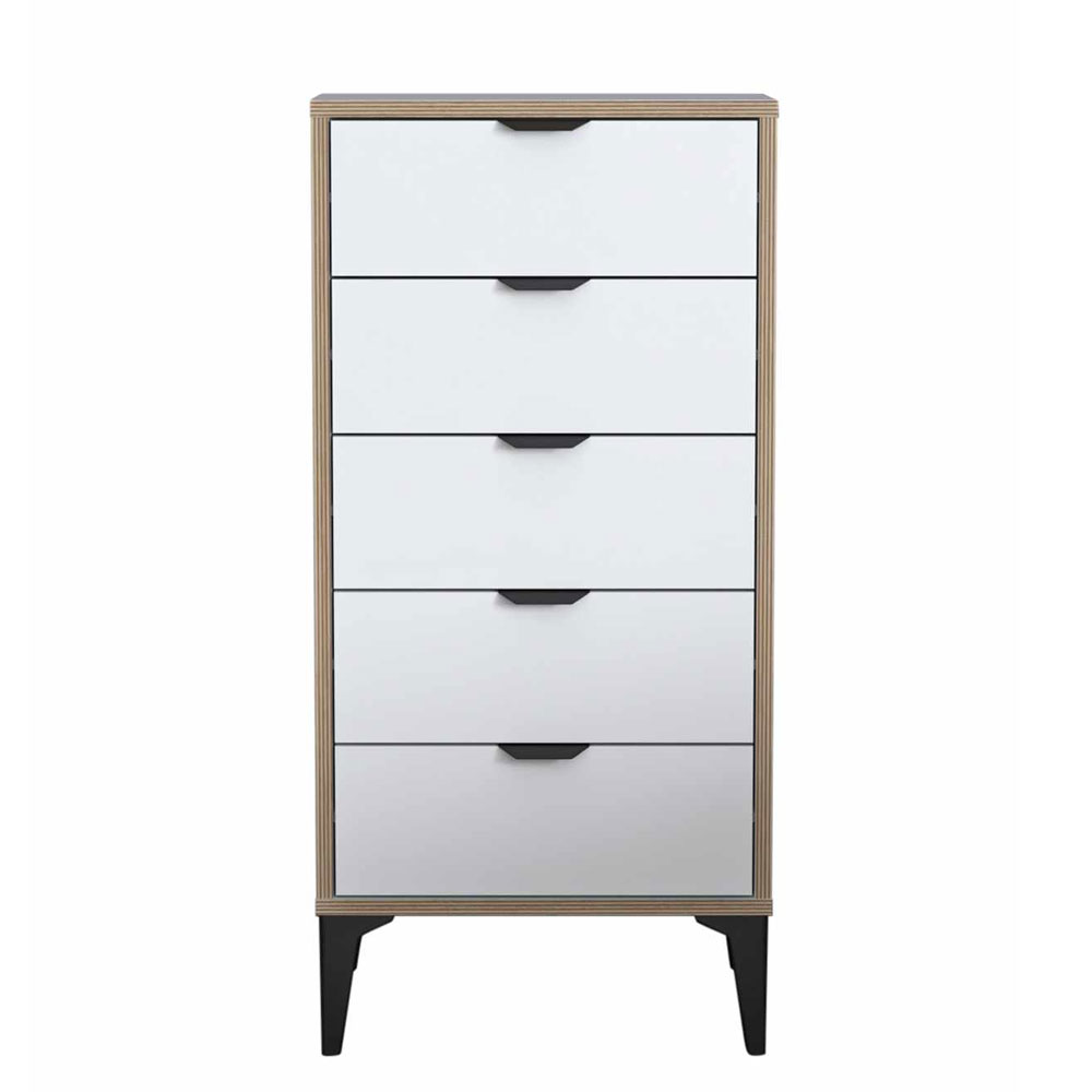 Arden Wooden Chest Of 5 Drawers in White