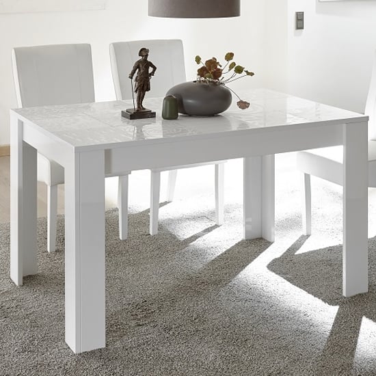 Ardent Contemporary Dining Table Rectangular In White High Gloss_2