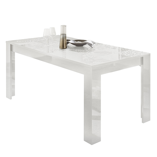 Photo of Ardent contemporary dining table rectangular in white high gloss