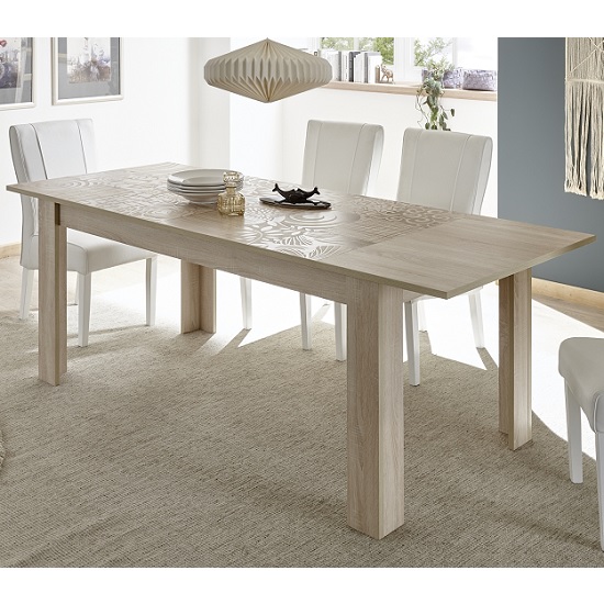 Photo of Ardent wooden extendable dining table rectangular in sonoma oak