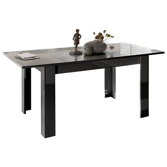 Photo of Ardent extending high gloss dining table in grey