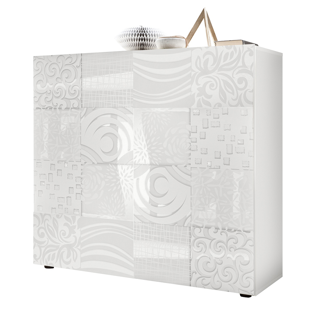 Ardent High Gloss Highboard With 2 Doors In White